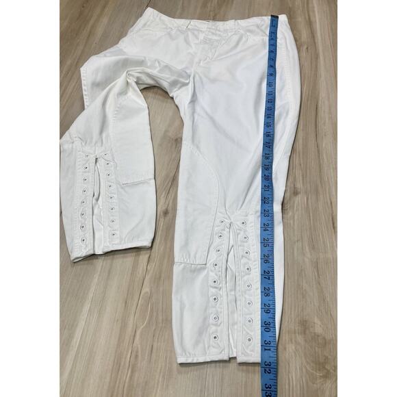 BALENCIAGA Women’s 6 US /36 EU Pants Crop White Y2K Leg Grommets Vintage Rare - Picture 14 of 16
